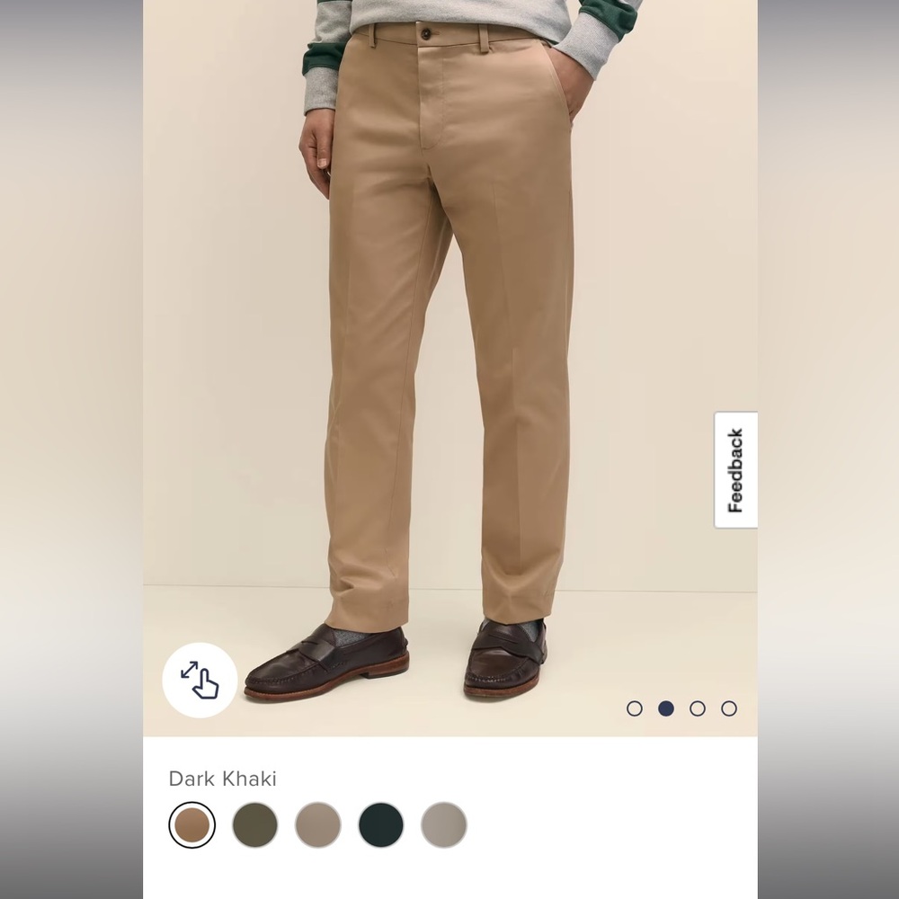 Brooks Brothers Lightweight Advantage Chino Milano Fit Men's Dark Khaki Pants